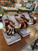 2 ceramic Oriental elephant stools.
