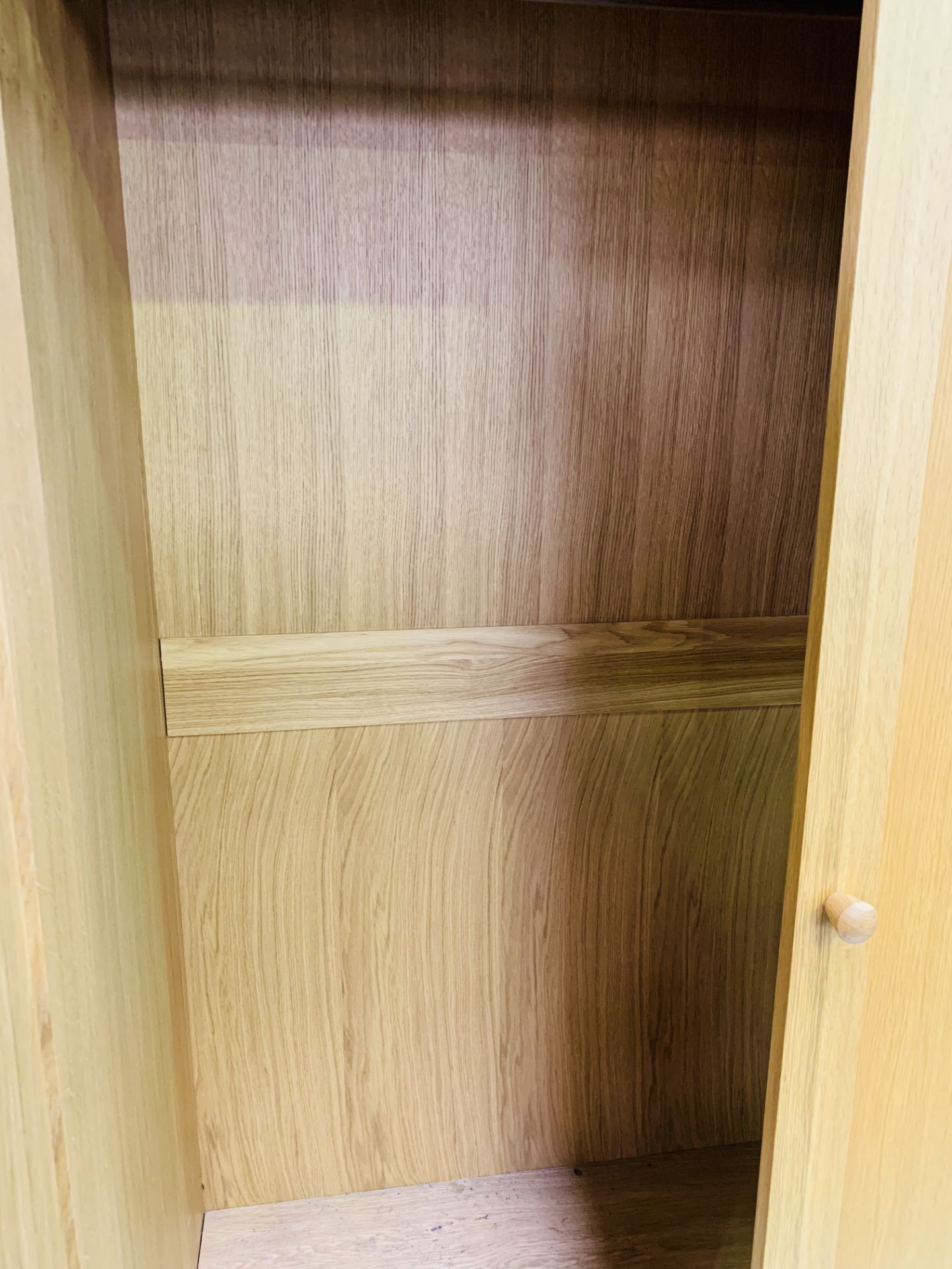 Oak double wardrobe with drawer beneath, 100 x 62 x 190cms. - Image 2 of 3