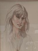 Savill original pastel portrait of a young woman.