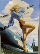 Framed 1940's style American Air Force poster.