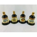 Four 75cl Bells Whisky decanters '89, '89, '90, '91, all unopened.