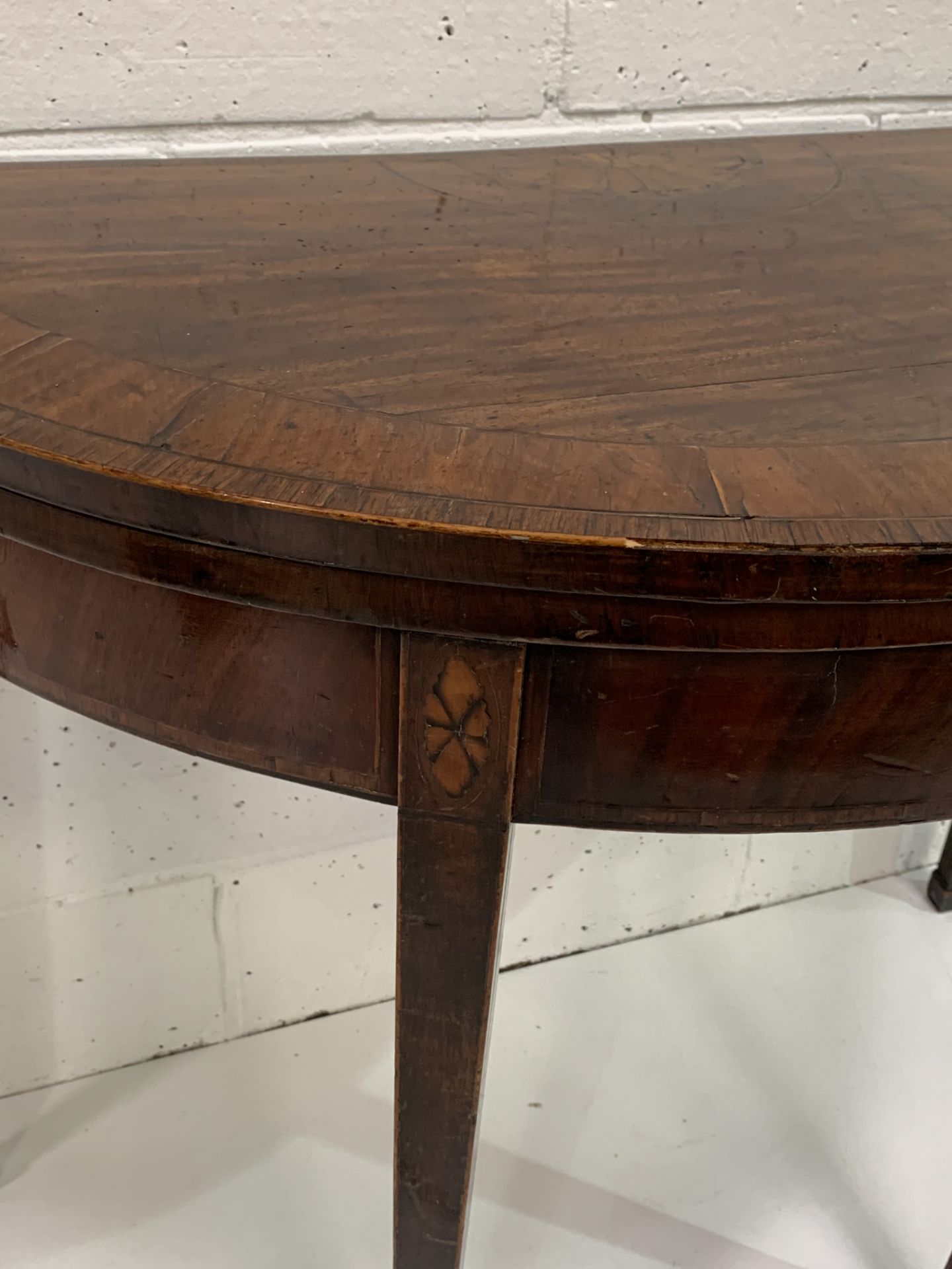 Early 19th Century Inlaid Mahogany Demi-lune tea table. - Image 2 of 4