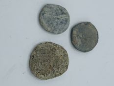 Mediaeval lead token and 2 others