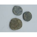 Mediaeval lead token and 2 others