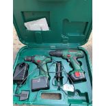 Bosch PSB 12ve-2, Bosch cordless drill together in a case with a charger.