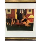 Framed and glazed Jack Vettriano, Parlour of Temptation, limited edition silkscreen 174/295.
