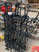 Quantity of black iron railings.
