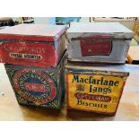 4 vintage storage tins