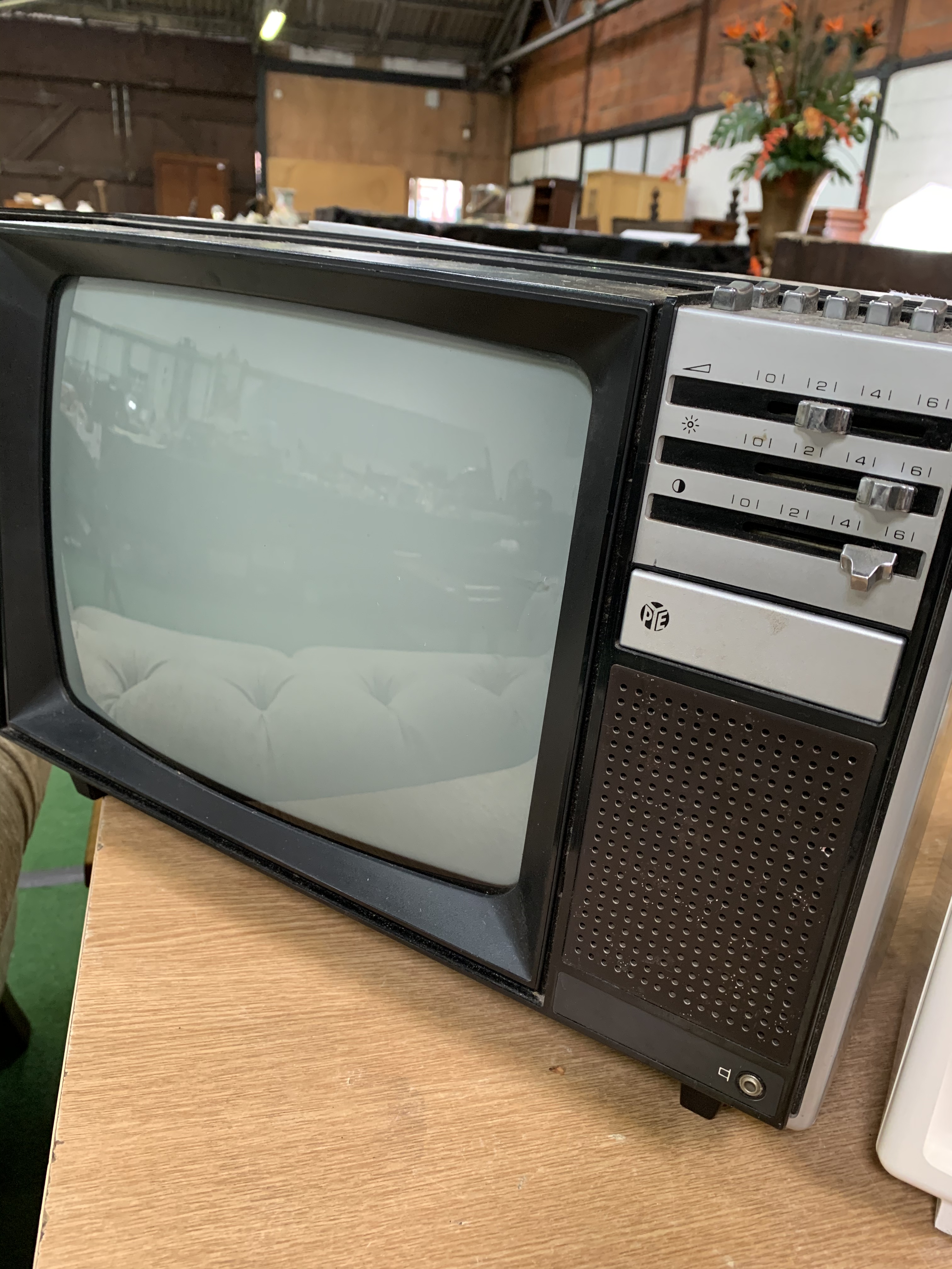 A Pye portable 14 inch TV set, and a boxed Ferguson TV model 3847 - Image 2 of 2