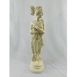 Parian figure of a semi nude woman, 62cms high.