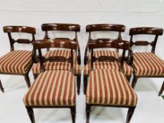 Set of 6 Victorian mahogany dining chairs, 4 chairs and 2 carvers,