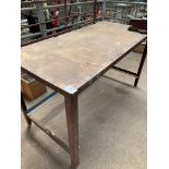 Metal work bench with work vice and clamp, 5ft x 2.5ft x 2.11ft.