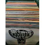 A box of LPs.