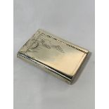 Russian hallmarked silver combination cigarette case and vesta case, 248gms, 8cms x 11.5cms.