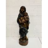 Carved figure of the Madonna and Child