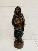 Carved figure of the Madonna and Child