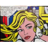Roy Lichtenstein print on canvas "M-Maybe"