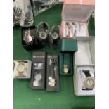 9 boxed fashion watches, including West Ham FC; Lancome; Montine; etc.