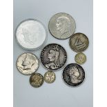 9 various 19th and 20th century coins