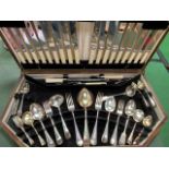 Canteen of silver plated cutlery, six plate settings, part set.