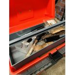 2 plastic tool boxes and contents