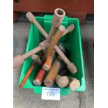 Box of hammers and mallets.