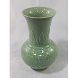 Large baluster form celadon vase.