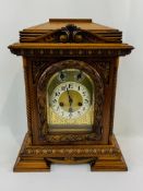 Late 19th century large Junghans oak Westminster chimes bracket clock, going order.