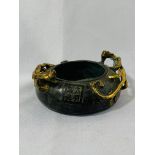 Meiji period aesthetic movement censer with bronze lion handles.