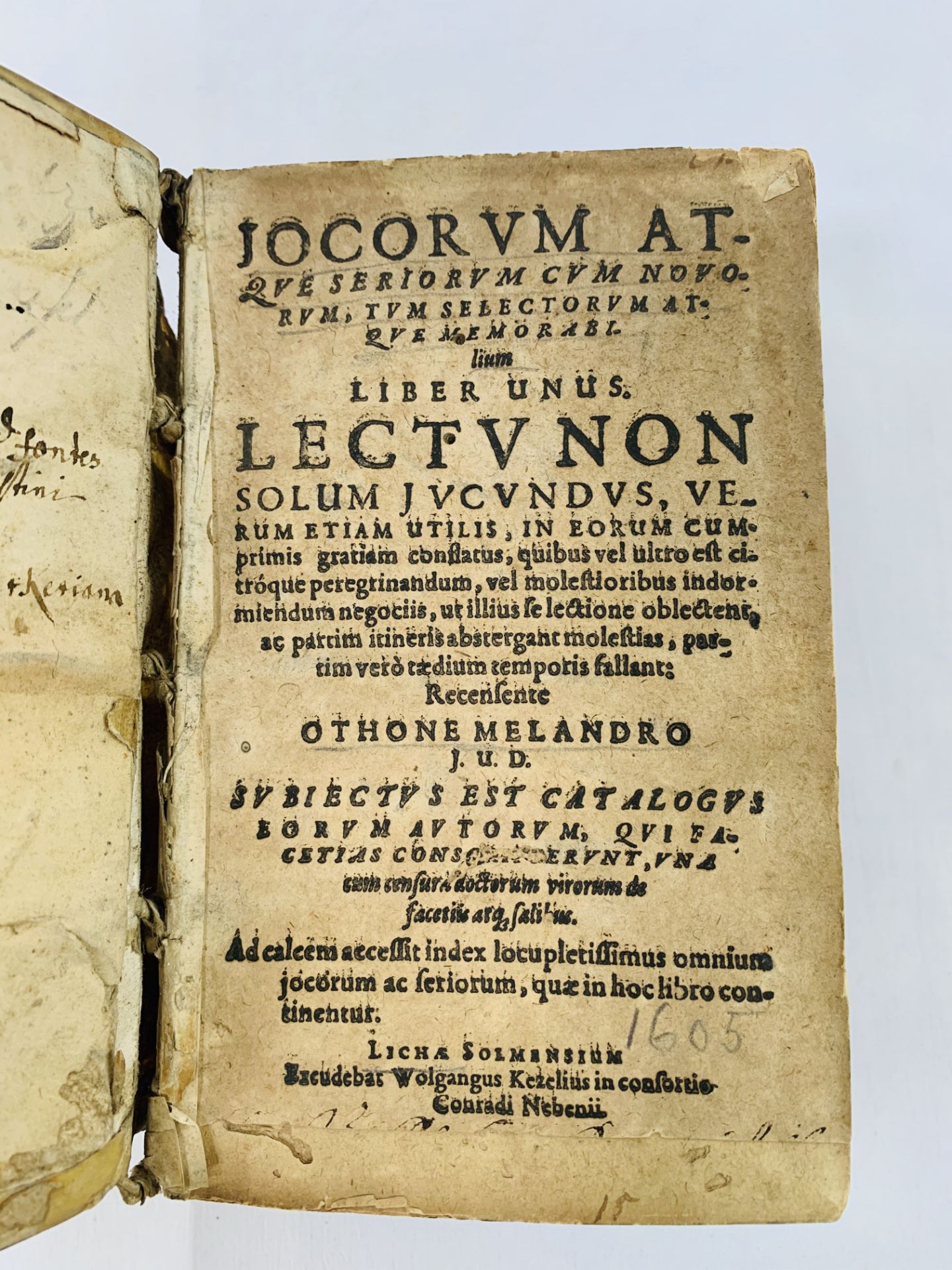 Otho Melander Jocorum....Libri, ?1604 or 1611. - Image 2 of 2