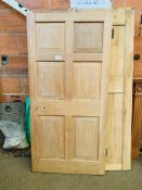 Oak door 90 x 185 and Pine door 76 x 192cms. Estimate £20-30.