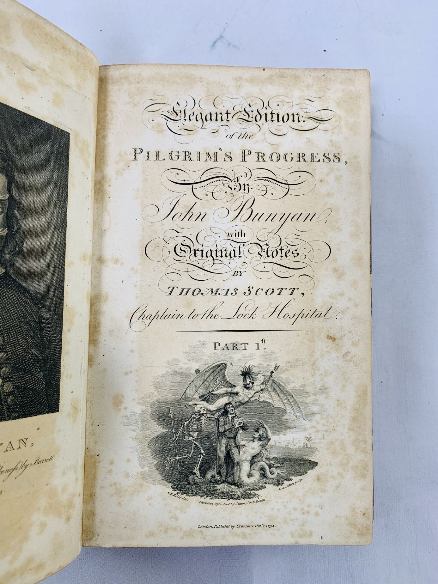 The Works of Shakespeare, Volume III,1844; Pilgrim's Progress, 1784, and Stevenson's Essays c1924 - Image 2 of 2