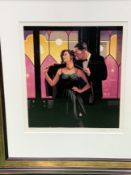 Framed and glazed Jack Vettriano print, 'Words of Wisdom', limited edition silkscreen 174/29