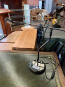 Metal desk lamp.