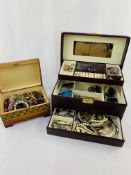 2 boxes containing a quantity of costume jewellery