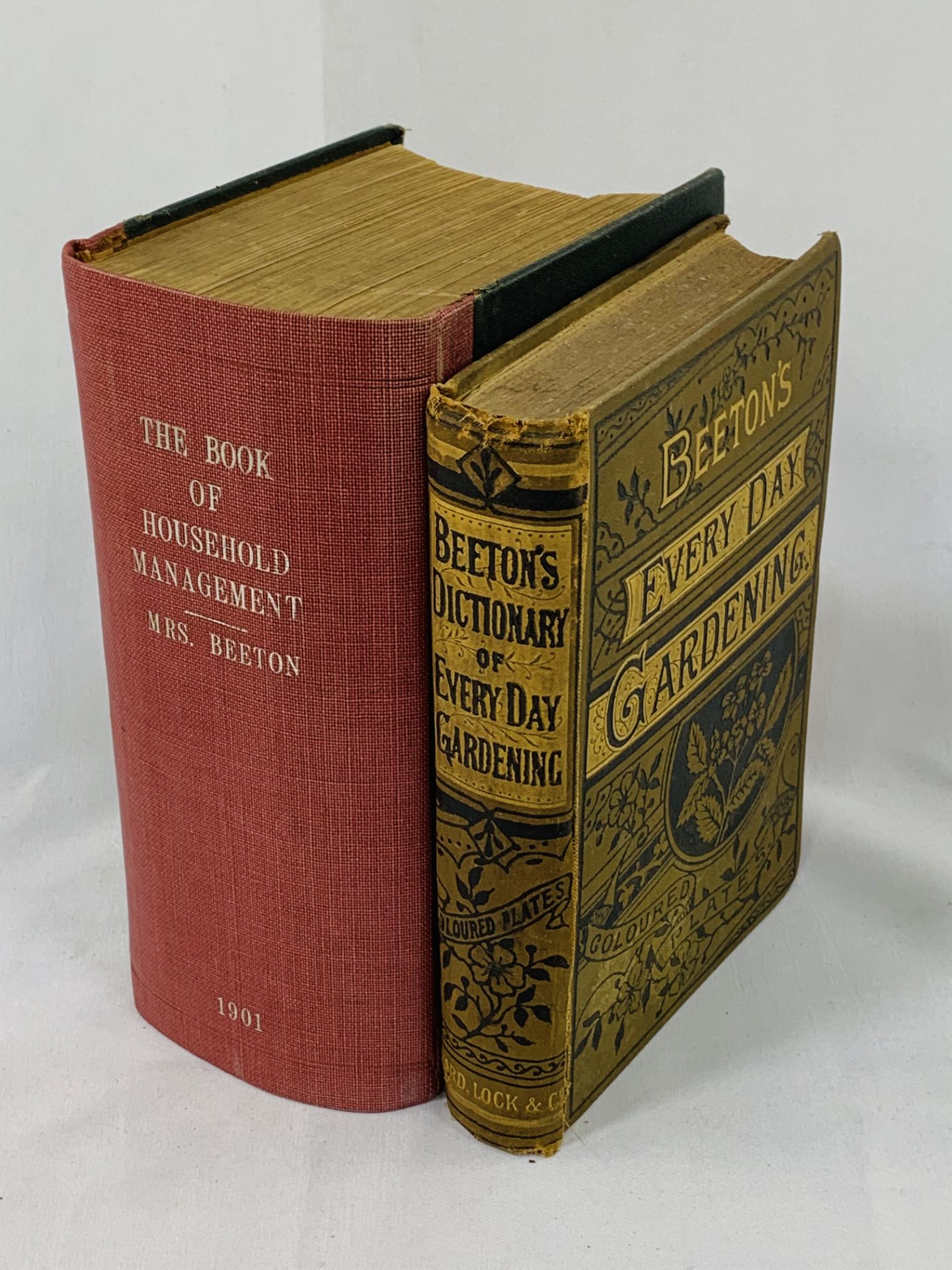 The Book of Household Management by Mrs Beeton, 1901, and Beeton's Dictionary of Every Day Gardening