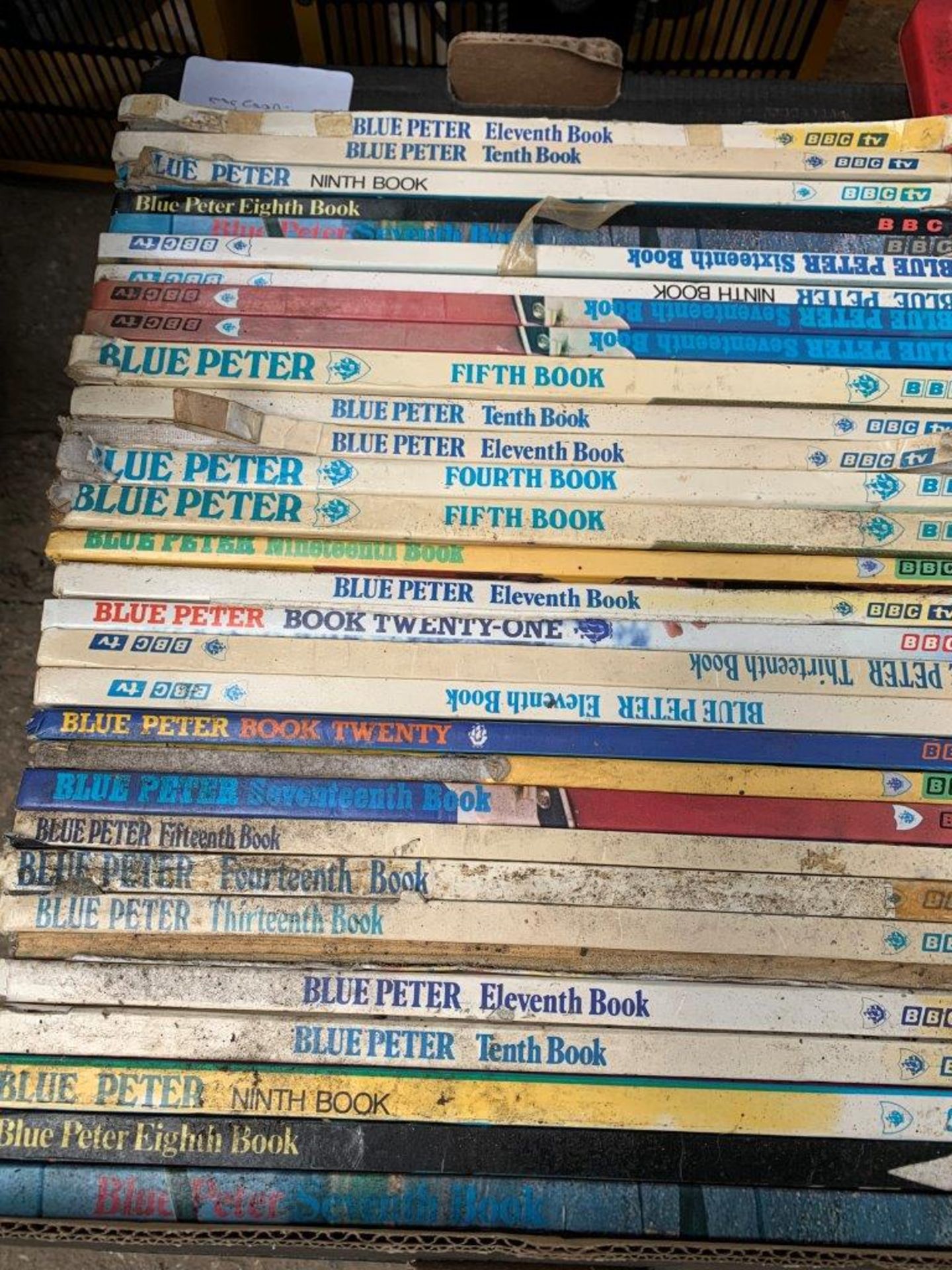 3 boxes of Blue Peter books.