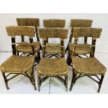 Set of 6 Buri and Rattan Conservatory chairs.