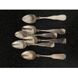 Six American silver coin spoons, circa 1800 to 1845 4 by AA Mead.