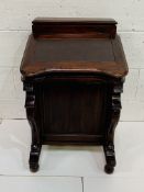 Mahogany Davenport with carved legs, top box and internal drawers.