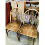 2 Ercol windsor chairs and an ottoman