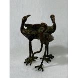 Meiji period Japanese bronze grouping of lucky cranes (Fung Soi)