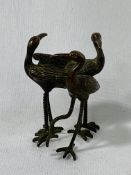 Meiji period Japanese bronze grouping of lucky cranes (Fung Soi)