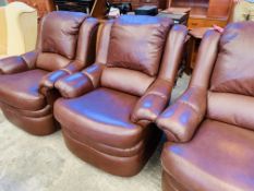 G-Plan brown leather 3 piece suite