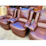 G-Plan brown leather 3 piece suite