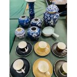Blue and white china and other assorted china ware