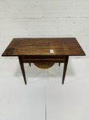 Low rosewood sewing table by CFC Sikeborg, Denmark.