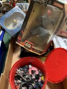 Boxed Darth Maul Star Wars, Harry Potter Mystery Flying Snitch, box of metal soldiers.