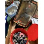Boxed Darth Maul Star Wars, Harry Potter Mystery Flying Snitch, box of metal soldiers.