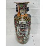Large hand painted Chinese vase, Famille Rose design, 122cms.